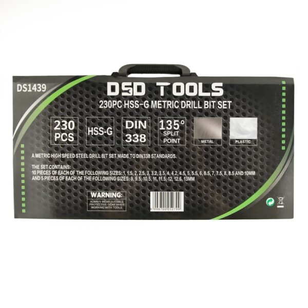 DSD TOOLS 230PC HSS-G METRIC DRILL BIT SET 1 – 13MM DS1439 - Image 5