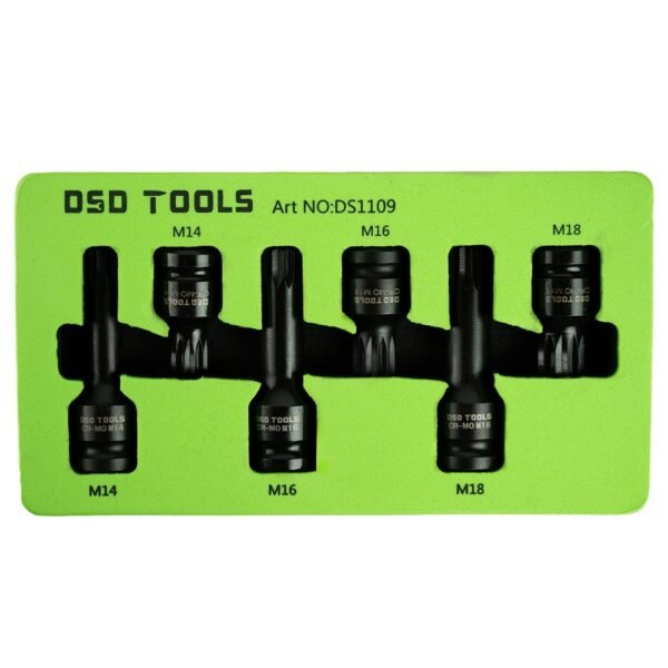 DSD TOOLS 6pc 1/2" DR Impact Spline Bit Sockets Shallow & Deep DS1109
