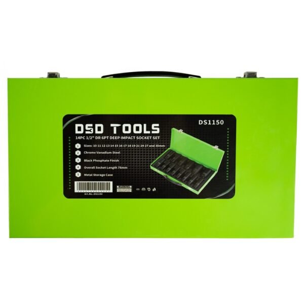 DSD TOOLS 14PC 1/2" DR DEEP IMPACT SOCKETS METRIC 10 - 30MM  DS1150 - Image 4