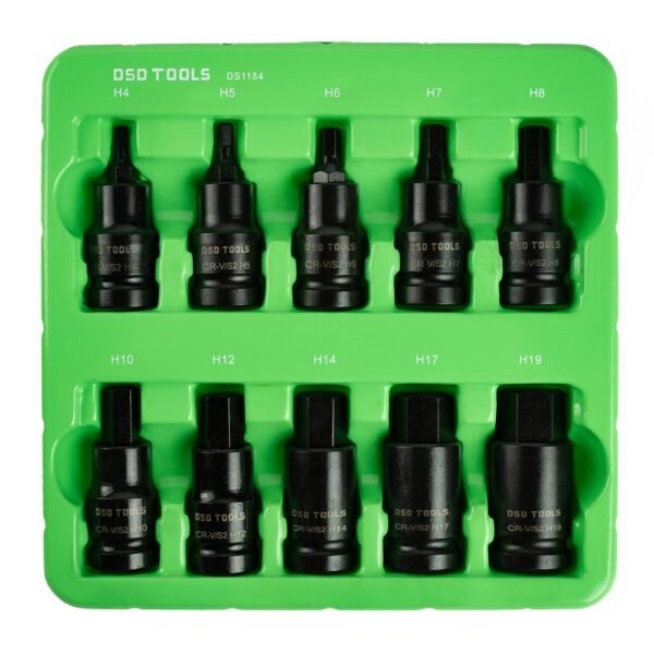 DSD TOOLS 10pc 1/2" DR Impact Hex Bit Sockets DS1184