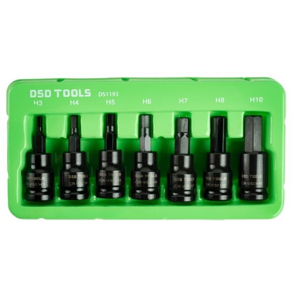 DSD TOOLS 7pc 3/8" DR Impact Hex Bit Sockets DS1193