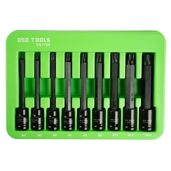 DSD TOOLS 9pc 3/8" DR Extra Long Impact Spline Bit Socket Set DS1198