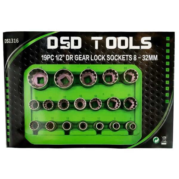 DSD TOOLS 19pc 1/2" DR Gear Lock Sockets 8 - 32mm DS1316 - Image 5