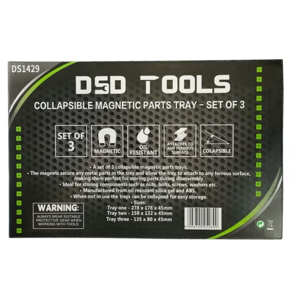 DSD TOOLS 3pc Collapsible Magnetic Parts Tray DS1429 - Image 4