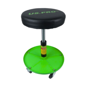 US PRO TOOLS MECHANICS ROLLING STOOL - ADJUSTABLE HEIGHT IN GREEN/BLACK 5061