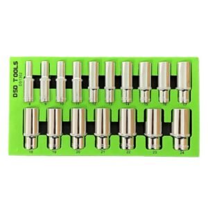 DSD TOOLS 17PC 3/8″ DR 12PT DEEP SOCKETS 8 – 24MM DS1302