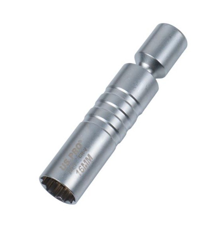 US PRO 16MM 12PT THIN WALL SWIVEL MAGNETIC SPARK PLUG SOCKET 5940