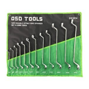 DSD TOOLS 12PC DOUBLE OFFSET RING SPANNER SET 6-32MM 75DEG DS1814
