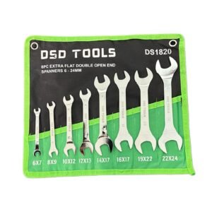 DSD TOOLS  8PC EXTRA FLAT DOUBLE OPEN END SPANNERS 6 – 23MM DS1820