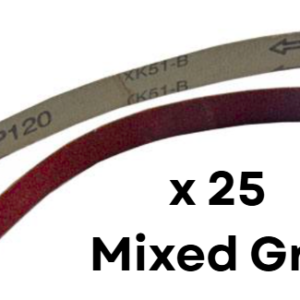 VEWERK Air Belt Sander 25 Pack 20mm x 520mm Aluminium Oxide Sanding Belts 8026
