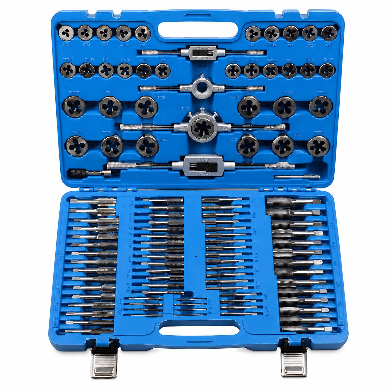 DSD TOOLS 110pc Metric Tap and Die Set Kit, 2mm to 18mm, Thread Cutting DS1008