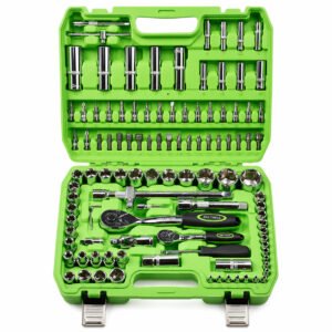 DSD TOOLS 108pc 1/4" & 1/2" Dr Metric Sockets, Ratchets & Bits DS1033