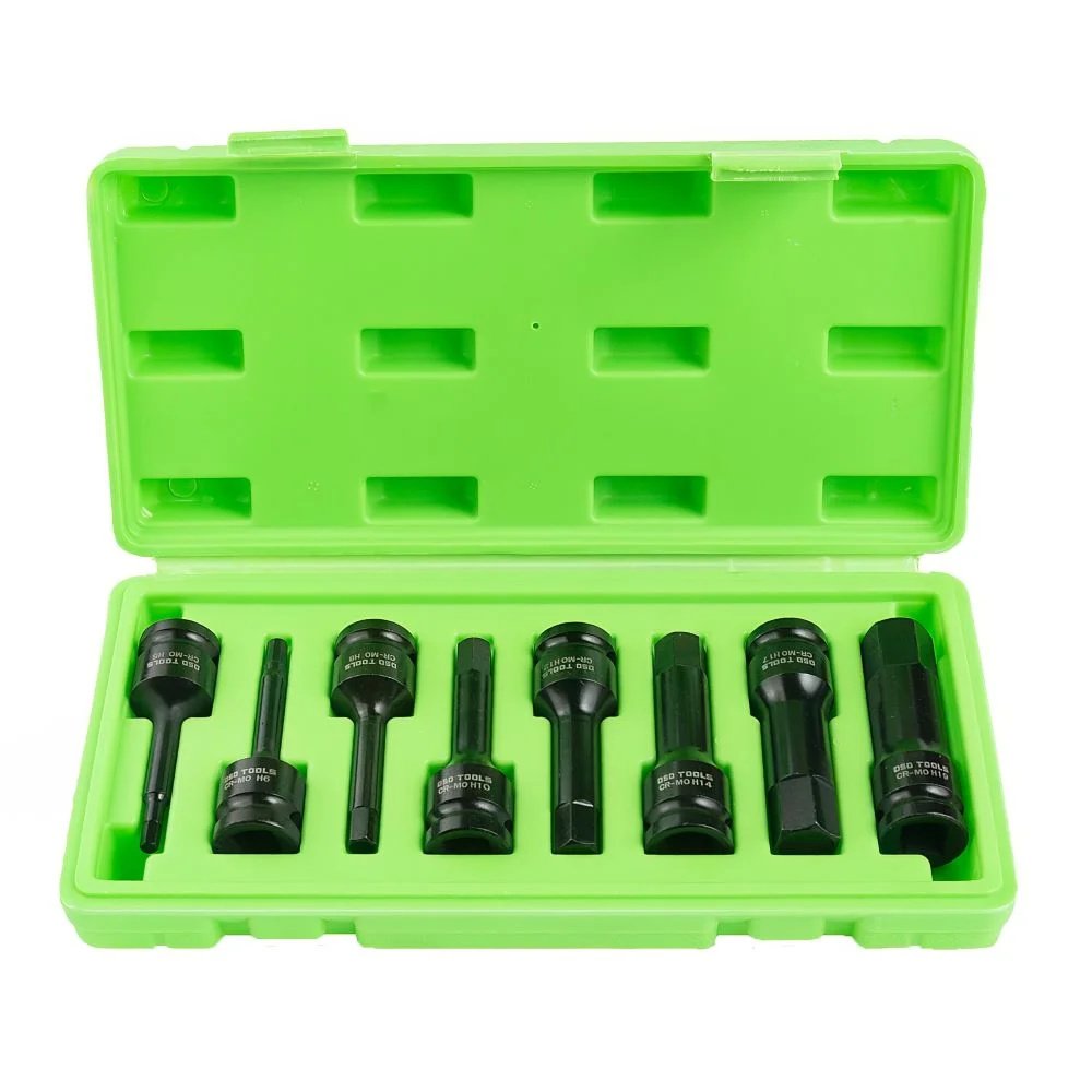DSD TOOLS 8pc 1/2" DR Impact Hex Bit Sockets DS1108