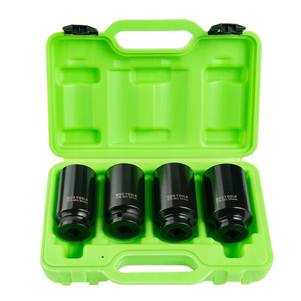 DSD TOOLS 4pc 1/2" DR 12PT Deep Impact Hub Nut Sockets DS1112