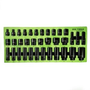 DSD TOOLS 35PC 1/2" DR 6PT METRIC SHALLOW AND DEEP IMPACT SOCKET SET DS1125