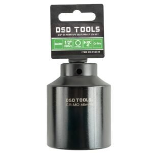 DSD TOOLS 46mm x 1/2" DR Deep Impact Socket 6PT 79mm Long DS1140