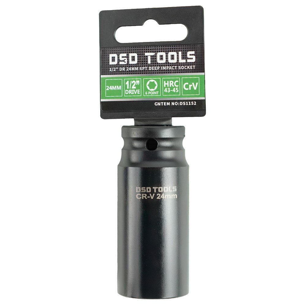 DSD TOOLS 24mm x 1/2" DR Deep Impact Socket 6PT 78mm Long DS1152