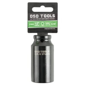 DSD TOOLS 1/2" DR 27mm 6PT Deep Impact Socket DS1153