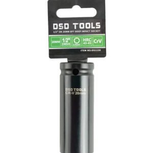 DSD TOOLS 1/2" Dr 20mm 6pt Deep Impact Socket DS1158