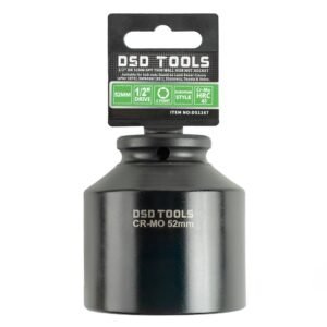 DSD TOOLS 1/2" DR 52mm 6PT Thin Wall Hub Nut Socket DS1167