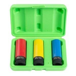 DSD TOOLS 3pc 1/2" DR Deep Impact Sockets For Alloy Wheels DS1186