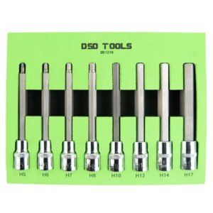 DSD TOOLS 8pcs 1/2" DR Long Hex Bit Socket Set DS1218