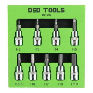 DSD TOOLS 9pc 3/8" Dr HEX Bit Sockets DS1222