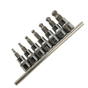DSD TOOLS 7pc 3/8 DR Ball End Hex Bit Sockets 48mm On Rail DS1224