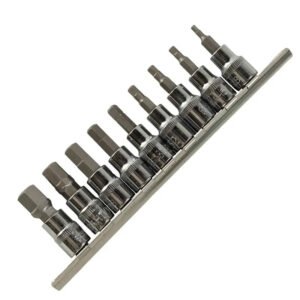 DSD TOOLS 9pc 3/8 DR SAE Hex Bit Sockets On Rail DS1225