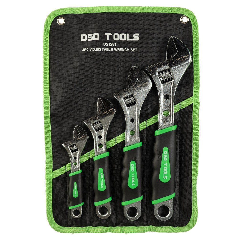 DSD TOOLS 4pc Adjustable Wrench Set - 6" 8" 10" 12" DS1281