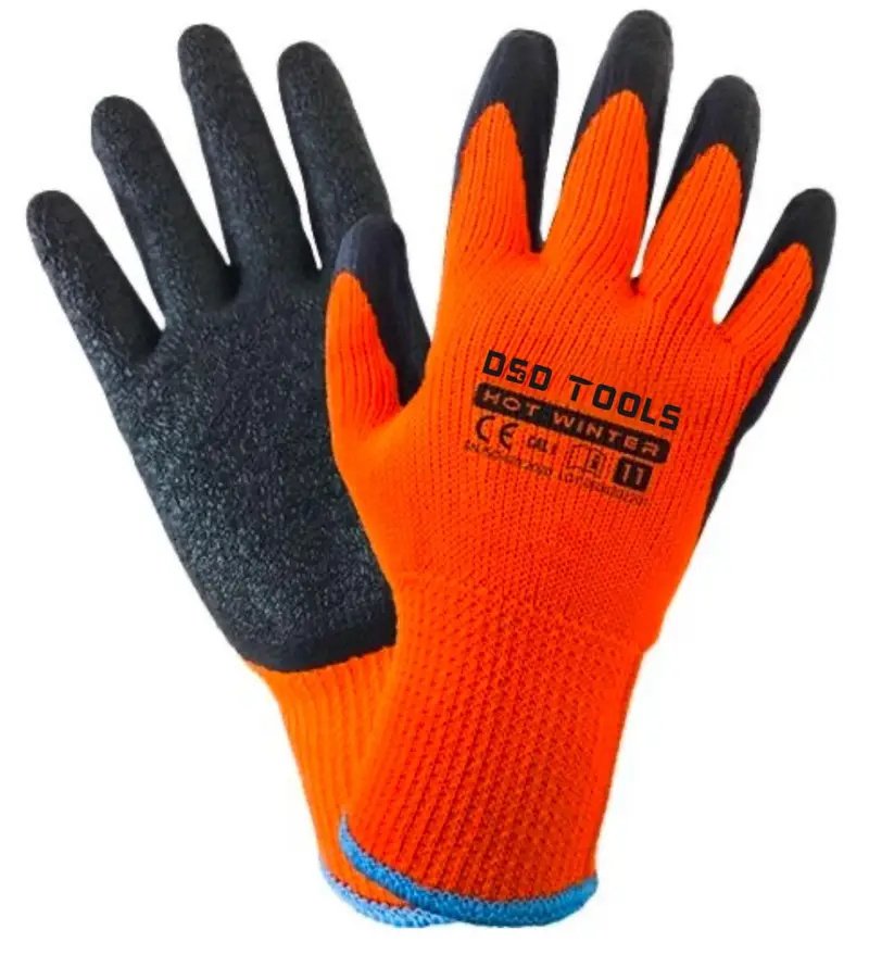 DSD TOOLS 120 Pairs - 7Gauge Orange Polyester with Black Nitrile Coated Gloves DS1290