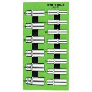 DSD TOOLS 14pc 3/8" Dr Deep Sockets 8-21mm Satin DS1303