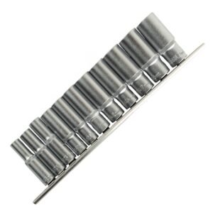 DSD TOOLS 11pc 3/8" DR 6PT Deep Sockets 8 - 19mm On Rail DS1311