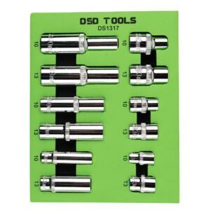 DSD TOOLS 12pc 10mm + 13mm Sockets Mixed Drives Deep & Shallow DS1317