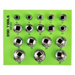 DSD TOOLS 17pc 3/8" DR 12PT Shallow Sockets 8 - 24mm DS1322