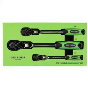 DSD TOOLS 3pc Flexi Head Ratchet Set 1/4", 3/8" & 1/2" Drives DS1373