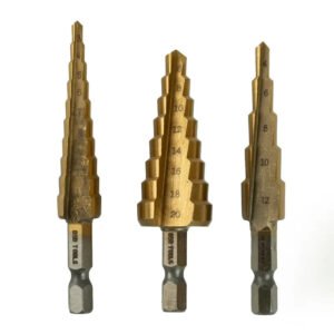 DSD TOOLS 3PCS HSS STEP DRILL TITANIUM COATED HEX SHANK DS1432