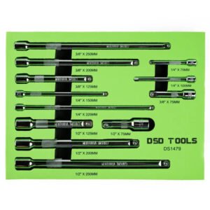 DSD TOOLS 12PC EXTENSION BAR SET – 1/4″ 3/8″ 1/2″ DRIVES DS1479
