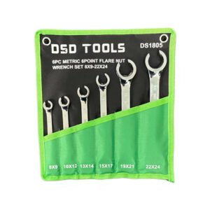 DSD TOOLS 6PC METRIC 6 POINT FLARE NUT WRENCH SET DS1805
