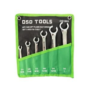 DSD TOOLS 6PC SAE 6PT FLARE NUT WRENCH SET DS1806