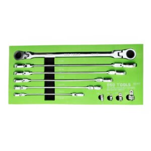 DSD TOOLS 10PC EXTRA LONG DOUBLE FLEXI HEAD RING RATCHET WRENCH DS1817