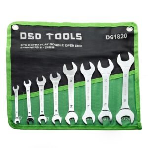 DSD TOOLS 8PC EXTRA FLAT DOUBLE OPEN END SPANNERS 6 – 23MM DS1820