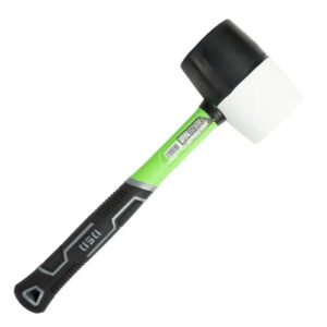 DSD TOOLS 32OZ WHITE / BLACK RUBBER MALLET WITH FIBREGLASS HANDLE DS1858