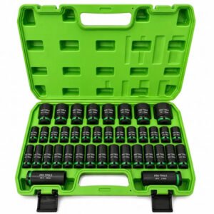 DSD TOOLS 35PC 1/2″ DR 6PT METRIC SHALLOW AND DEEP IMPACT SOCKET SET DS1880