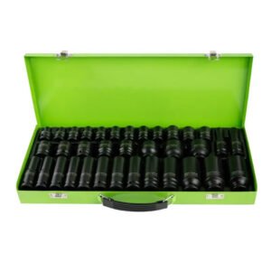 DSD TOOLS 35PC 1/2″ DR 6 PT IMPACT SOCKET SET IN METAL CASE DS2008