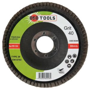DSD TOOLS Flap Discs 40 Grit Oxide - 115mm x 22.2mm  Box of 200 DS3006