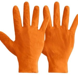 DSD TOOLS ORANGE NITRILE DIAMOND GRIP POWDER & LATEX FREE M GLOVES BOX OF 50 DS4002
