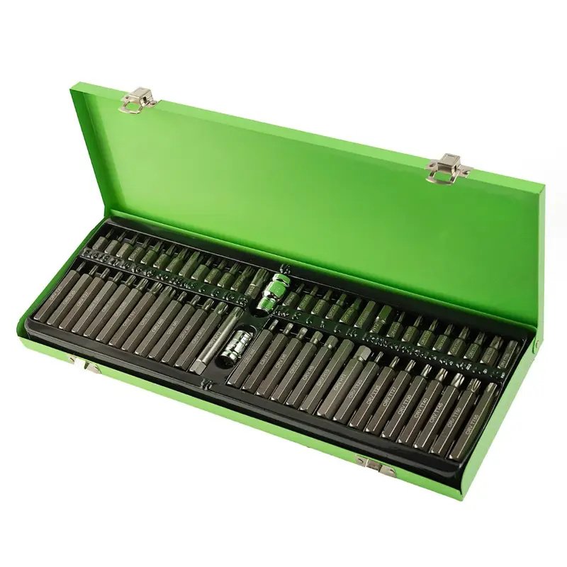 DSD TOOLS 58pc Hex, Torx & Spline Bit Set with 1/2″ & 3/8″ Drive Adapters DS1208 - Image 2