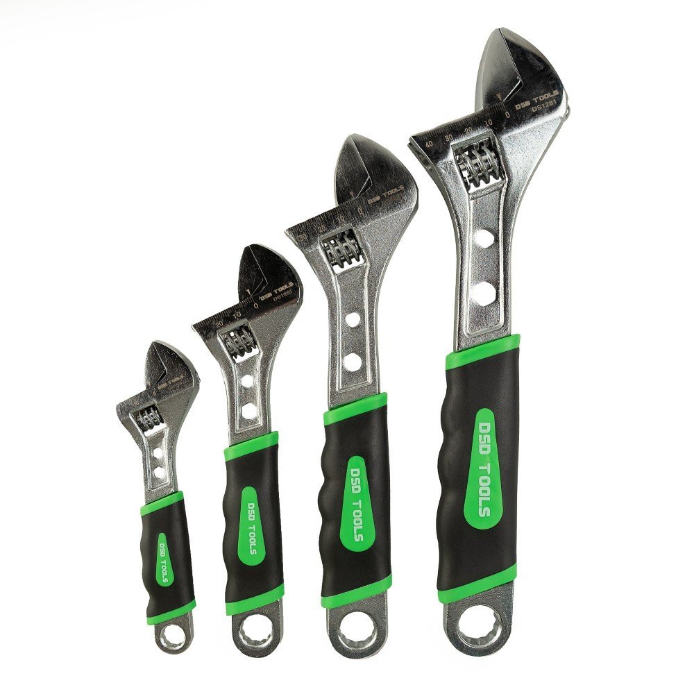 DSD TOOLS 4pc Adjustable Wrench Set - 6" 8" 10" 12" DS1281 - Image 2
