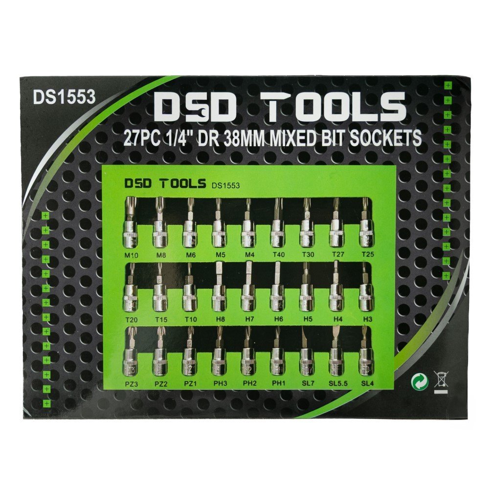 DSD TOOLS 27PC 1/4″ DR 38MM MIXED BIT SOCKETS DS1553 - Image 2